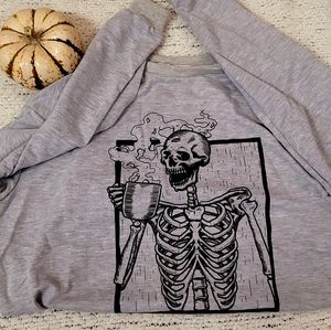 COFFEE SKELETON FALL HALLOWEEN LONG SLEEVE